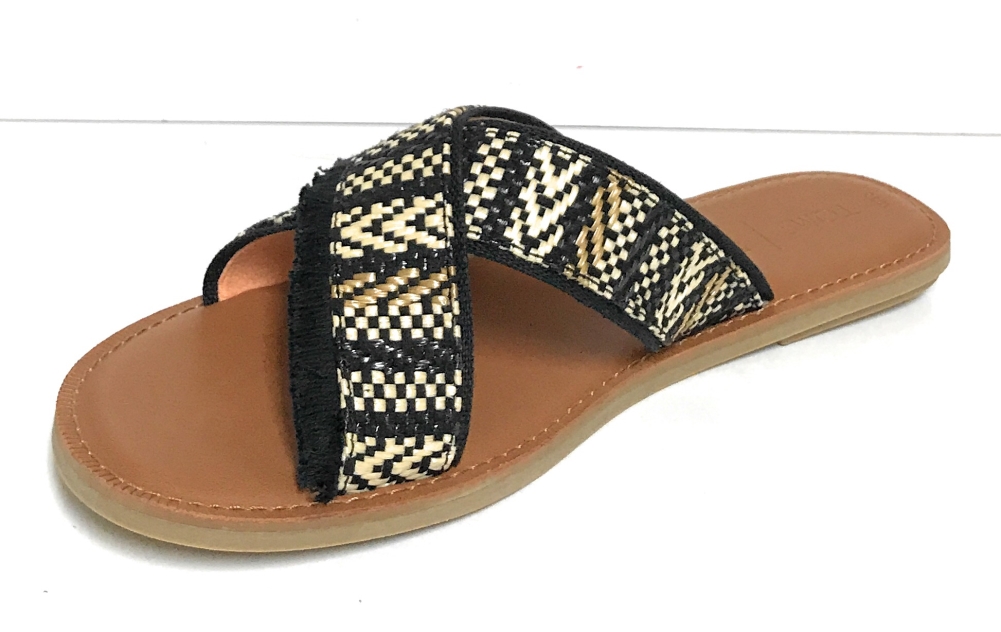 black geometric women's viv sandals