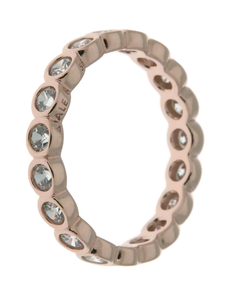 PANDORA Alluring Brilliant Ring, PANDORA Rose & Clear CZ 180942CZ-50 EU ...