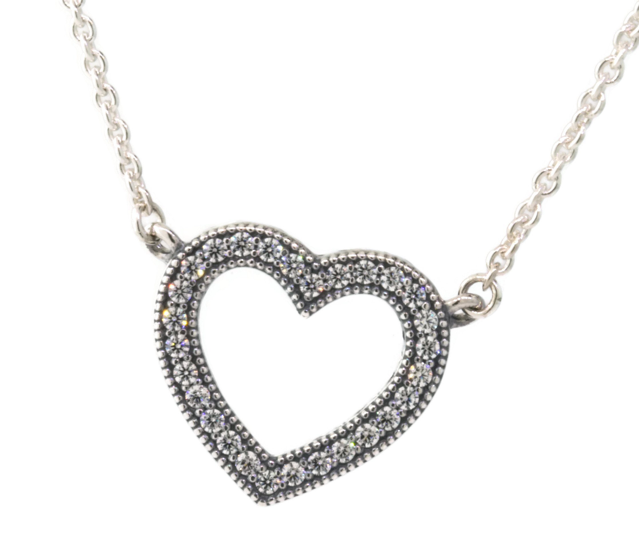 Authentic Loving Hearts of PANDORA Pendant Necklace, CZ 590534CZ-45 ...